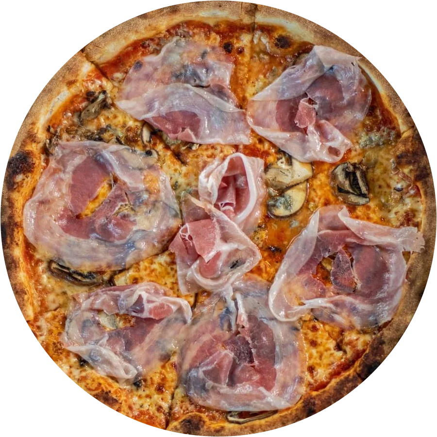 Pizza Gorgonzola & Funghi: pieczarki, gorgonzola i coppa, prosto z pieca